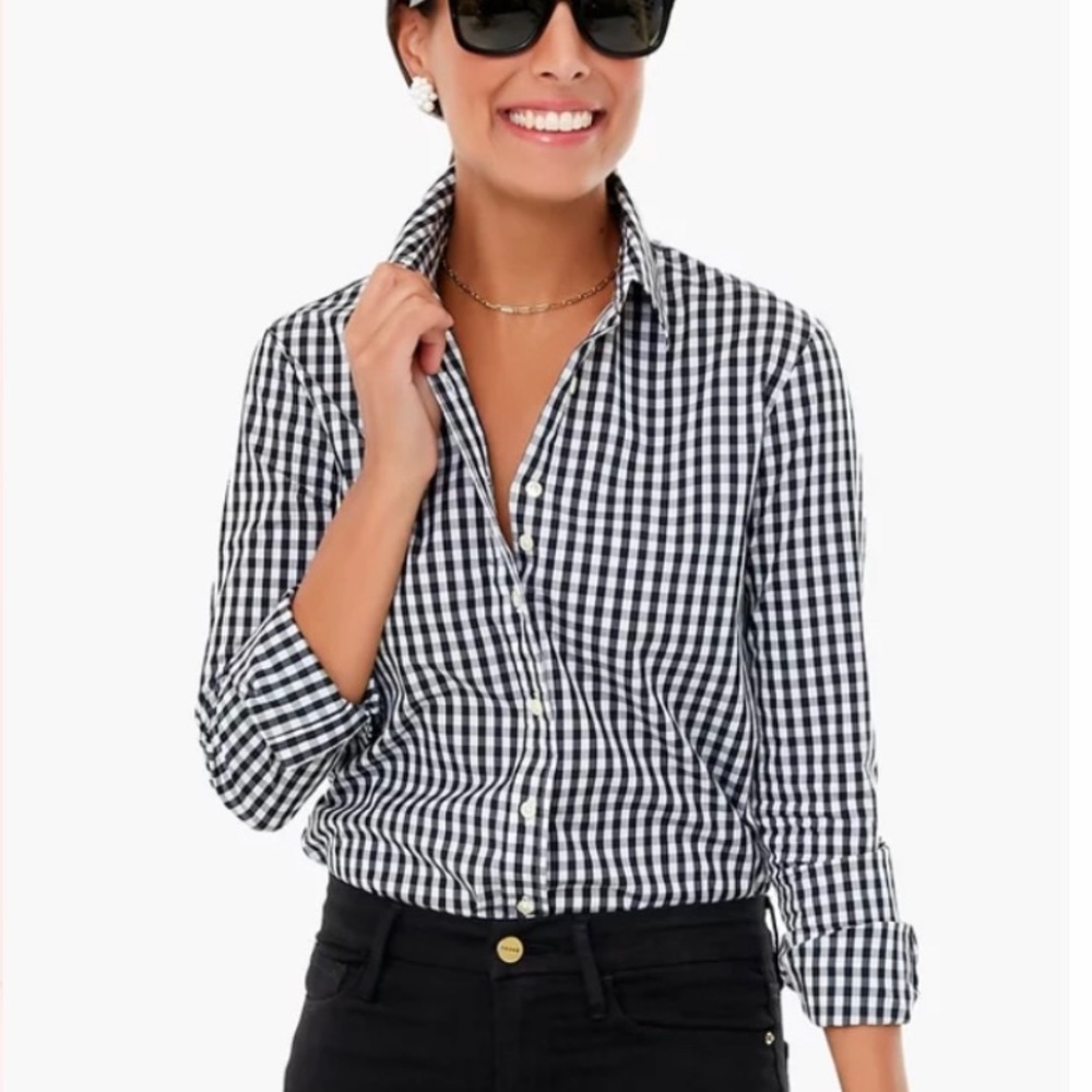 J- Crew Gingham button up